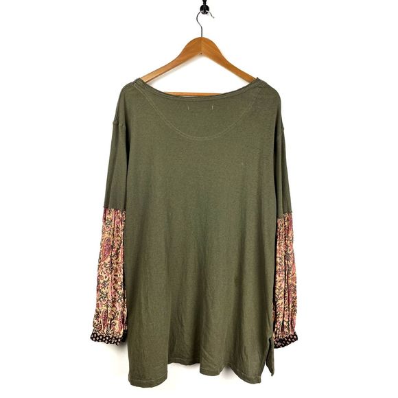 Free People Jade Peasant Sleeve Green Boho Large - Picture 5 of 12
